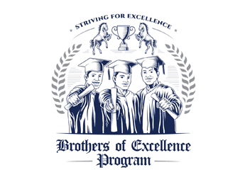 students with graduation cap academic logo