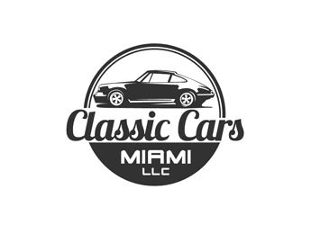 classic car in a circle stamp logo