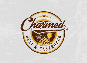 cheese and grape wine retro logo