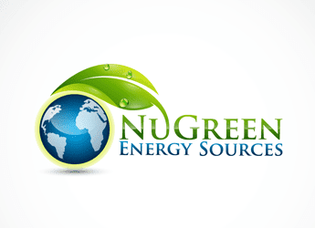 leaf over globe biotech renewable energy company logo