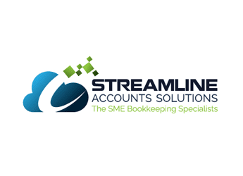 swoosh around the cloud with pixels bookkeeping logo design