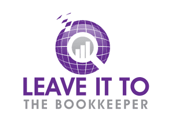 magnifying glass with globe and financial bars bookkeeping logo