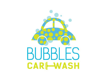 car with bubbles logo design