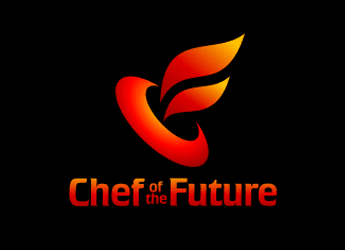 abstract flame chef logo