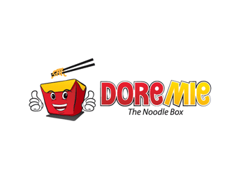 takeaway box with noodles and chopsticks chinese restaurant logo