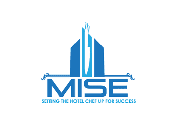 chef knife on building symbol for conference logo design