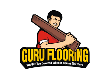 man holding log graphic for floor company logo