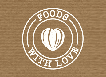 chestnut heart in circle food logo