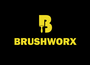 letter b and paint brush painter logo