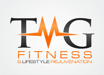 heartbeat or ECG waves with letters T and G in personal training and wellness logo