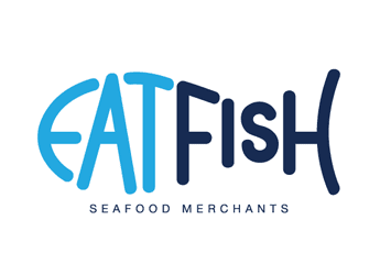 fish typography sea food logo