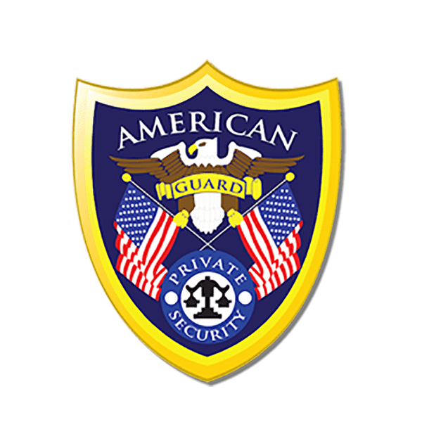 eagle flags in shield logo for private security firm logo 