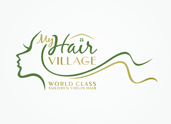 flowing hair of woman side profile for personal care logo