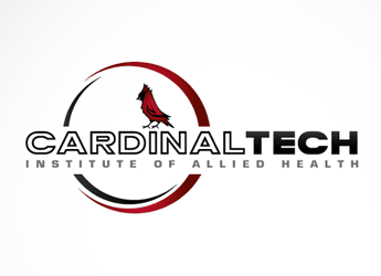 red cardinal bird in a circular swoosh tech school logo